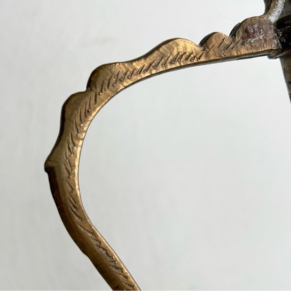 Vintage Solid Brass Teapot Genie Lamp Pitcher Made in India Ornate Etched Floral - Picture 13 of 15